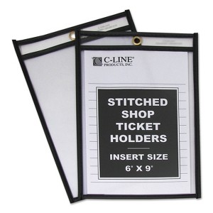 C-Line Shop Ticket Holders Stitched Both Sides Clear 50" 6 x 9 25/BX 46069 - 1 of 3