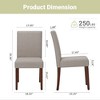 Set of 2 Upholstered Dining Chairs with Wood Legs, High Back Fabric Side Chairs for Kitchen, Dining Room, or Restaurant - Beige - 4 of 4