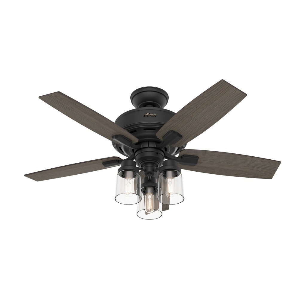 Photos - Air Conditioner 44" Bennett Ceiling Fan with Remote  Black - Hunt(Includes LED Light Bulb)