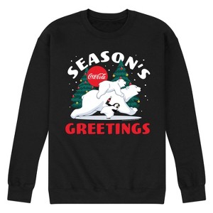 Men's - Coca Cola - Seasons Greetings Polar Bears Graphic Fleece Sweatshirt - 1 of 4