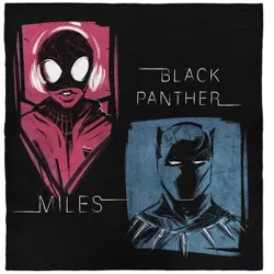 90"x90" Marvel Nikkolas Smith Blanket Black Panther/Miles - Red/Blue/Black