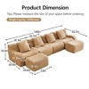 GDFStudio Irene Modern 4-Seater Teddy Upholstered with Curved Armrest and 4 Pillows - 3 of 4