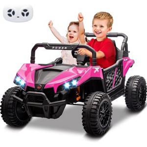 24v Ride On Toys for Big Kids - 2 Seater Kids UTV w/Parent Remote, 3.1 MPH, Music, LED Lights & Seat Belts - Over 3 Years - 1 of 4