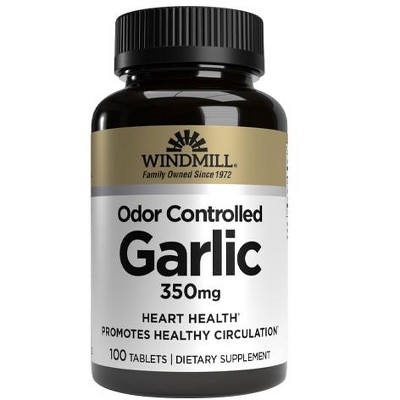 Windmill Garlic 350 mg Tablets Natural Odor-Controlled 100 Ct