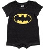 DC Comics Justice League Batman Short Sleeve Romper & Sunhat Dark Gray  - 2 of 4