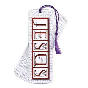 Dicksons BKMTL-461 Jesus Maroon and Grey 2 x 6 Inch Paper and Tassel Place Keeper Bookmark Pack of 12 - 1 of 2