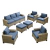 XIZZI All-Weather Rattan Furniture, Sectional Sets w/ Optional Solar Light-Up Coffee Table & Ottoman, Choose 6-9pc Configs in 8 Fade Resistant Colors - 2 of 4