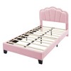 CAVINAS Twin/Full Size Upholstered Platform Bed Frame with Flower-Shaped Headboard & LED Lights,No Box Spring Needed - 3 of 4