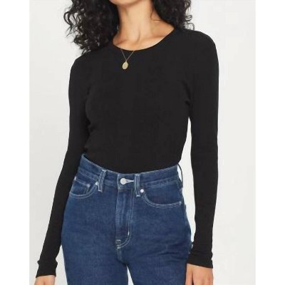Women's Long Sleeve Rib Top - Goldie Tees