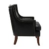 Nikolaus Vegan Leather Armchair with Solid Wood Legs and and Nailhead Trim for Living Room and Bed Room  | ARTFUL LIVING DESIGN - 3 of 4