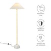 Modway Illusion Floor Lamp, Pleated Shade with Marble Base, Modern Standing Light in Brass - 2 of 4