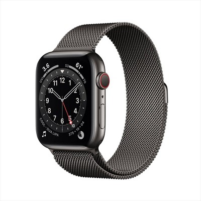 Apple Watch Series 6 GPS + Cellular 44mm Graphite Stainless Steel Case with Graphite Milanese Loop - Target Certified Refurbished