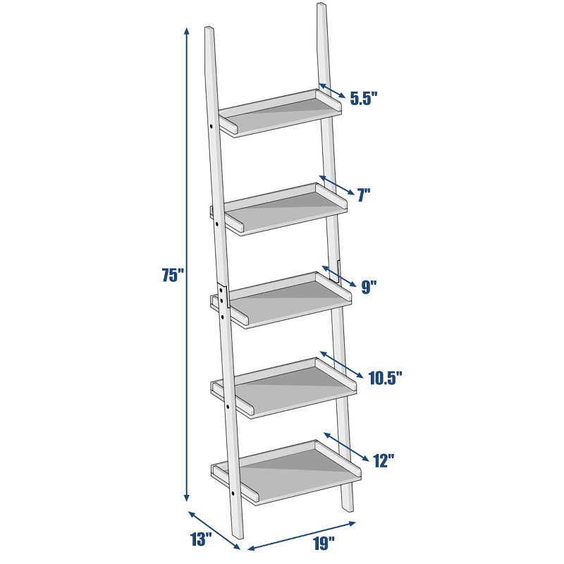 Tangkula 5 Layers Display Shelves Bookcase Shelving Unit Storage Wall Stand, 3 of 9