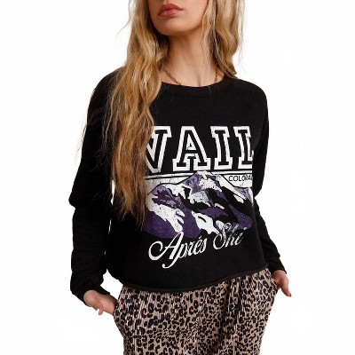 Women's Ski Resort Love Crop Crew Pullover - PRINCE PETER