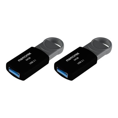 Memorex 64GB USB 3.1 2pk Flash Drive - Black_1