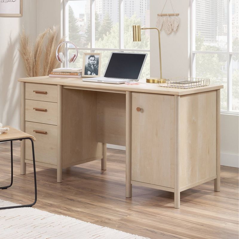 Whitaker Point Computer Desk with Storage Natural Maple - Sauder: Office Workstation, Full-Extension Drawers, CPU Compartment, 2 of 7