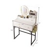NicBex Vanity Desk with Mirror Dressing Table with Power Outlet, Drawers and Large Storage Cabinet, Makeup Table with Sturdy Iron Bracket - 2 of 4
