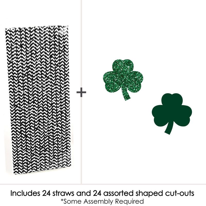 Big Dot of Happiness St. Patrick's Day Paper Straw Decor - Saint Paddy's Day Party Striped Decorative Straws - Set of 24, 3 of 8