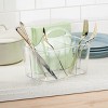 mDesign Plastic Cutlery Storage Organizer Caddy Bin Tote with Handle - Clear - 2 of 4