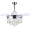 Bella Depot 42" Modern Crystal Drum LED Ceiling Fan 6-Speed Retractable Ceiling Fan with Remote Control and Light Kit - 3 of 4