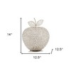 HomeRoots 14" Silver Faux Crystal Apple Sculpture - 3 of 3