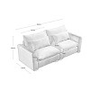 2 Seater Corduroy Sofa, Modular Couch with Deep Seat and Soft Pillows, 86.6" Sectional for Living Room-3irtyhousy - 4 of 4