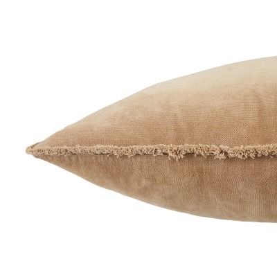 Nouveau Embroidered Bronze Round Throw Pillow with Fringe Edges