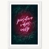 Wynwood Studio 15"x21" Positive Vibes Only Wall Art White Frame: Modern Mixed Media Canvas, Wood Composite Frame, Vertical Layout - 3 of 3