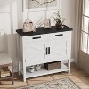 Farmhouse Style Console Table with Storage, 2-Door Cabinet & 2 Drawers, Multi-Functional Buffet Table for Entryway, Kitchen, Living Room - 3 of 4