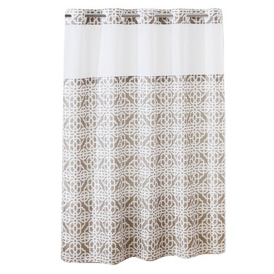 Branca Trellis Shower Curtain with Liner Taupe - Hookless