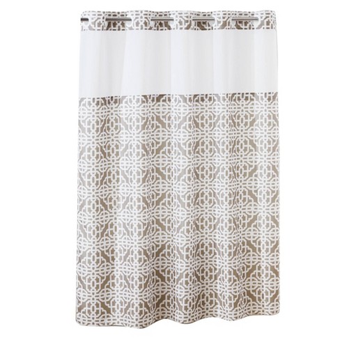 Branca Trellis Shower Curtain With Liner Taupe Hookless Target