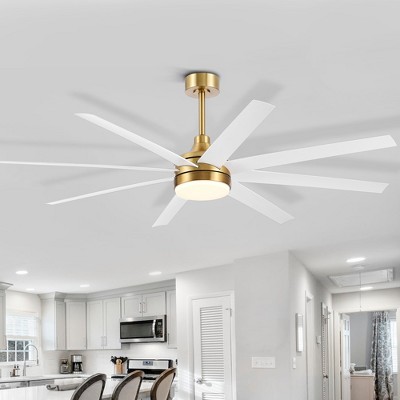Airsurfer 65" Large Indoor Modern Ceiling Fan with Led Lights and Remote