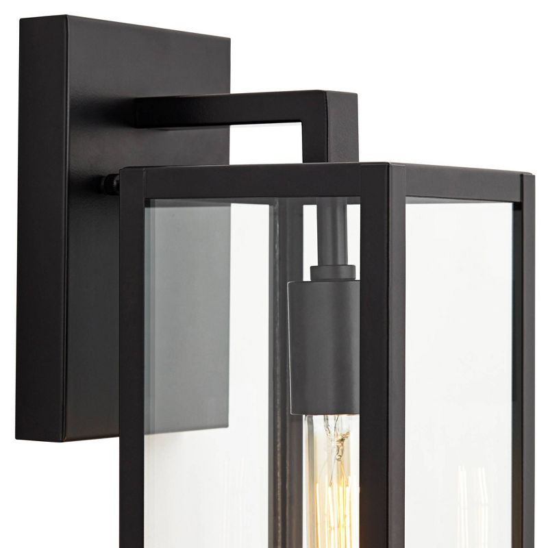 John Timberland Modern Outdoor Wall Light Fixture Mystic Black 14 1/4" Clear Glass Panel for Exterior Barn Deck House Porch Yard Patio Outside Garage, 3 of 9