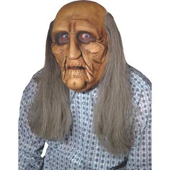 Seasonal Visions Mens Realistic Old Man Hippy Costume Mask -  - Beige