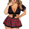 Avidlove Lingerie Set for Women School Girl Halloween Costumes Cosplay Lingerie with Mini Skirt White 18W - 4 of 4