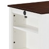 Vynxaria Graham 36" White Finish Small Space Counter Height Dining Table with USB Charging Ports and Shelves - 2 of 2