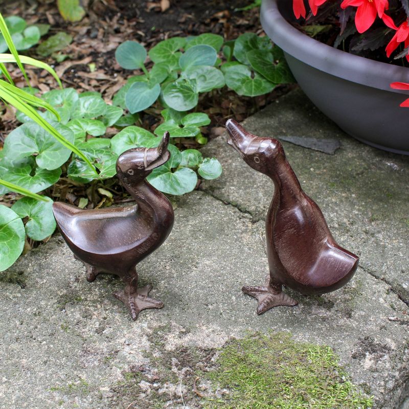 Achla Designs Pair of 2 Ducklings Outdoor Garden Statue Bronze - Hand Cast Aluminum Bird Sculptures, Decorative Yard Ornaments, 5 of 13