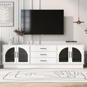 HDZNVF Modern Minimalist TV Stand with Adjustable Shelves for TVs up to 75 Inches - 1 of 4