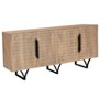 HomeRoots 84" Beige Solid Wood Carved Geometric Sideboard with Four Doors - 4 of 4