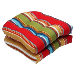 Pillow Perfect Westport 2-Piece Outdoor Wicker Seat Cushion Set -