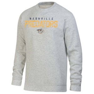 NHL Nashville Predators Men's Long Sleeve Ash Gray Crew Neck Fleece Hooded Sweatshirt - 1 of 3