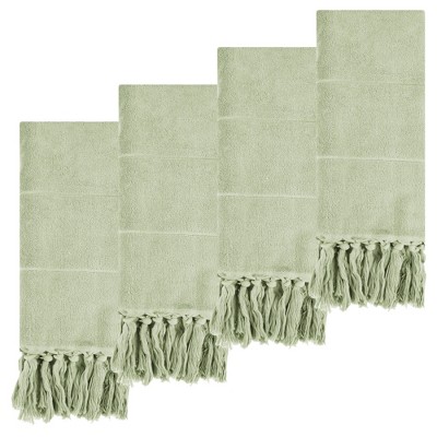 REGALWOVEN Cotton Bathroom Hand Towel with Tassel 14" x 30" 2 Pcs