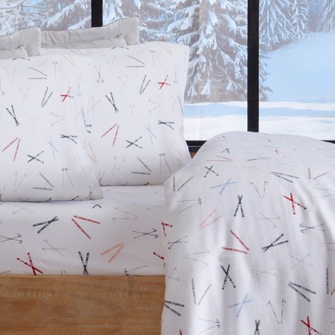 100% Cotton Flannel Holiday & Winter Prints Deep Pocket Warm Sheets 4-Piece Set 
