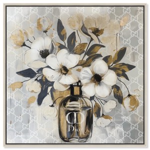Art Remedy Golden Hues Perfume Floral Gold Fashion Wall Art Framed - 1 of 4