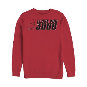 Men's Marvel Love You 3000 Iron Man Helmet Sweatshirt - 1 of 3