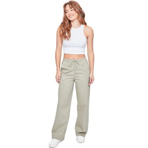 YMI Women's Wide Leg Jogger High Waist Baggy Pants with Front Pockets - 1 of 4