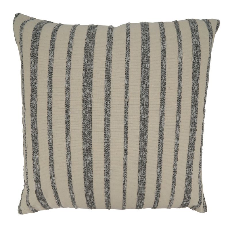 Saro Lifestyle Thin Striped Throw Pillow With Poly Filling, Black/White, 22" x 22", 1 of 4