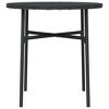 vidaXL Tea Table Black PE rattan, powder-coated steel, PP board Medium - 4 of 4