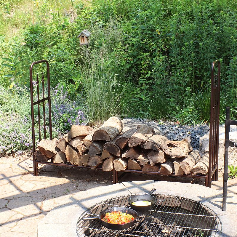 Sunnydaze Indoor/Outdoor Powder-Coated Steel Fire Pit or Fireplace Firewood Log Rack Holder - 6', 6 of 10