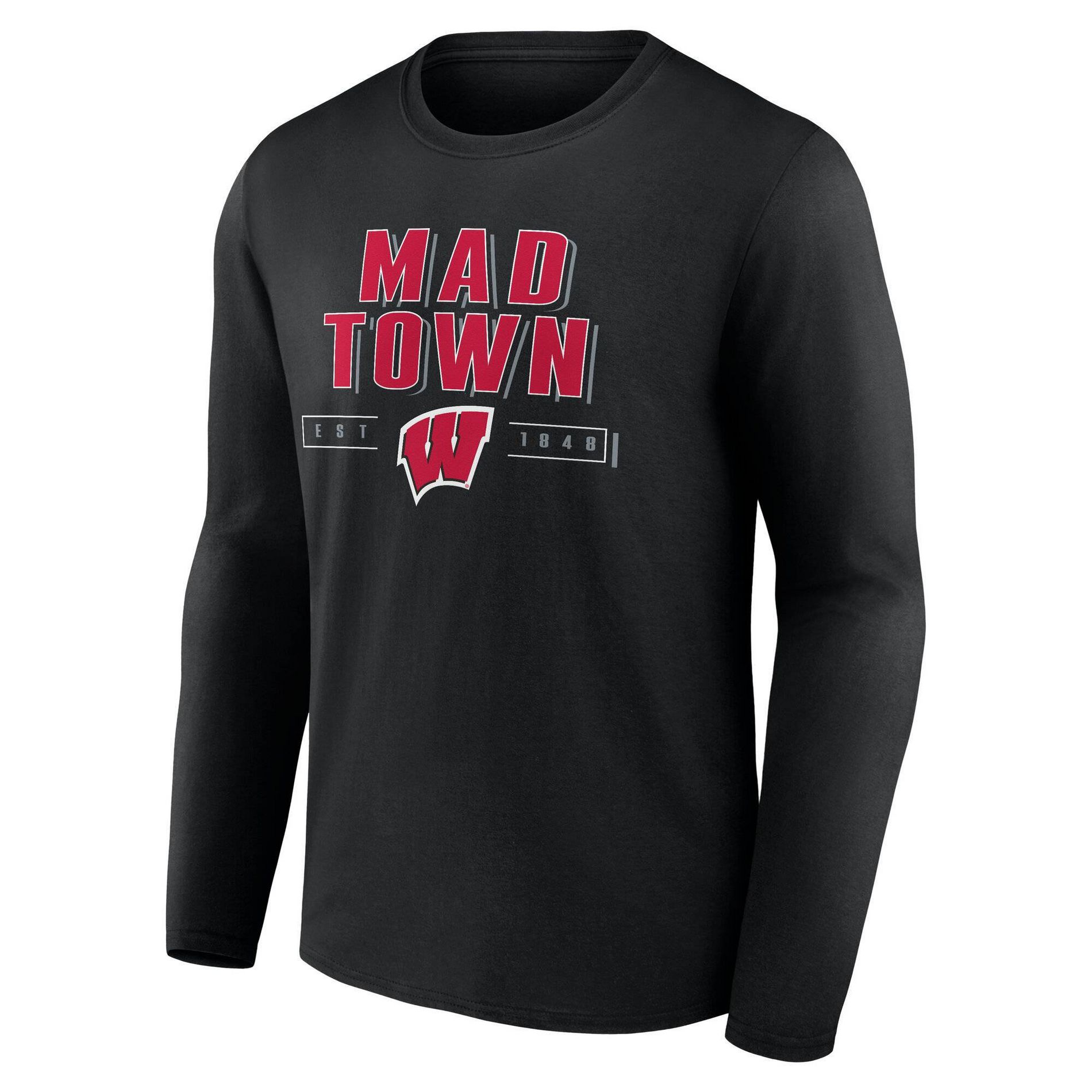 NCAA Wisconsin Badgers Men's Long Sleeve Black T-Shirt